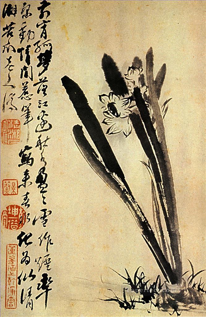 Shitao the daffodils 1694 old Chinese Oil Paintings